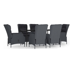 Bowery Hill Contemporary Weather-Resistant Garden Dining Set in Dark Gray
