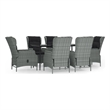 Bowery Hill Poly Rattan Standard Garden Dining Set in Light Gray