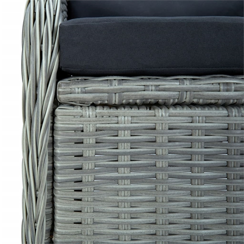 Bowery Hill Poly Rattan Standard Garden Dining Set in Light Gray