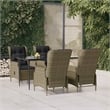 Bowery Hill Contemporary Durable Outdoor Garden Dining Set in Brown