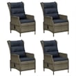 Bowery Hill Contemporary Durable Outdoor Garden Dining Set in Brown