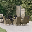Bowery Hill Poly Rattan 7 Piece Set Garden Dining Set in Brown