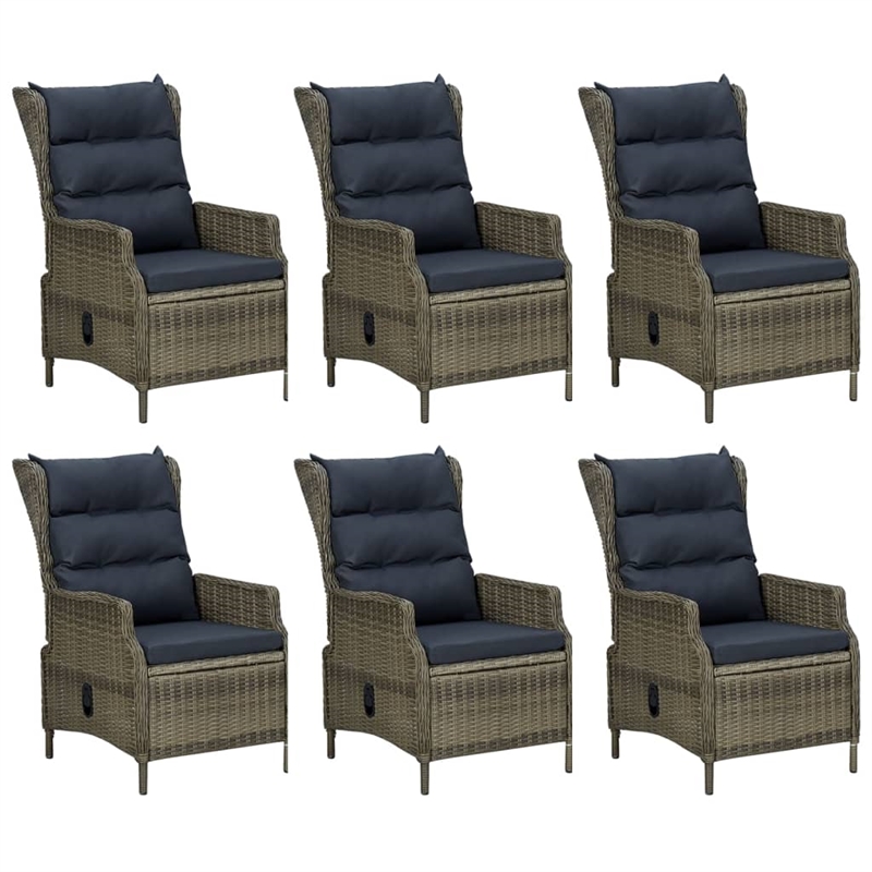 Bowery Hill Poly Rattan 7 Piece Set Garden Dining Set in Brown