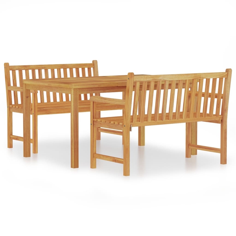 Bowery Hill Contemporary Garden Dining Set Natural Teak/Brown