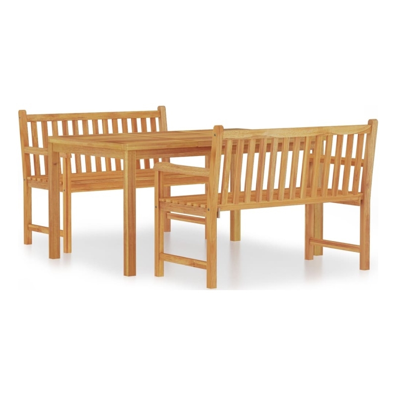 Bowery Hill Contemporary Garden Dining Set Natural Teak/Brown