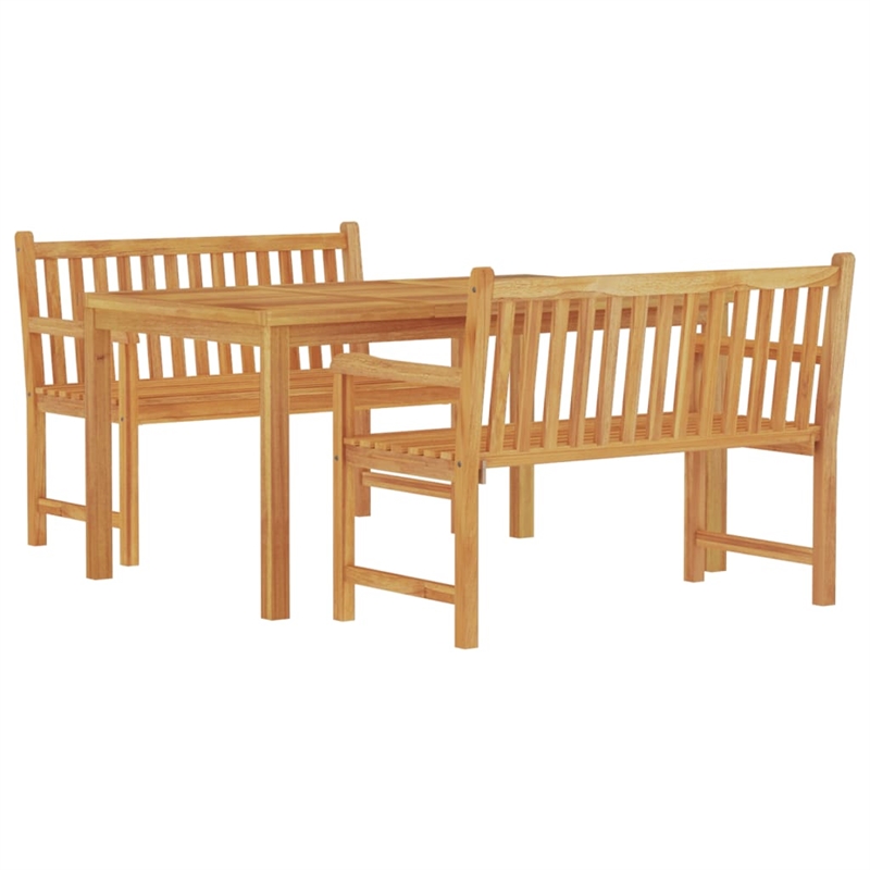 Bowery Hill Contemporary Garden Dining Set Natural Teak/Brown