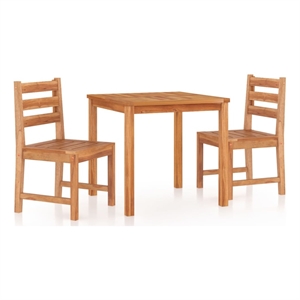 Bowery Hill Solid Teak Wood Standard Durable Garden Dining Set Natural/Brown