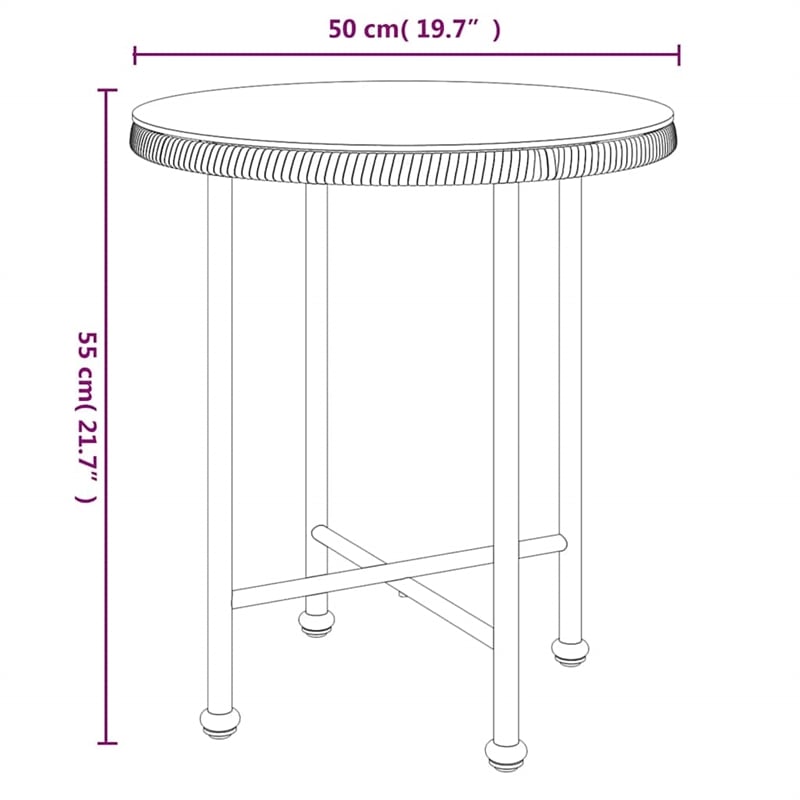 Bowery Hill Poly Rattan & Tempered Glass Standard Garden Dining Set in Black