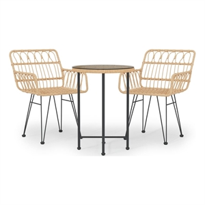 Bowery Hill Steel Standard Durable Garden Dining Set in Brown