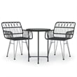 Bowery Hill Contemporary Weather-Resistant Garden Dining Set in Black