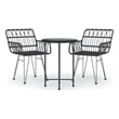 Bowery Hill Contemporary Weather-Resistant Garden Dining Set in Black