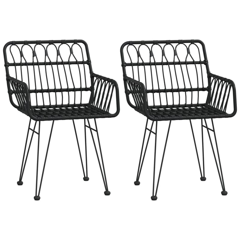 Bowery Hill Contemporary Weather-Resistant Garden Dining Set in Black