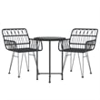 Bowery Hill Contemporary Weather-Resistant Garden Dining Set in Black