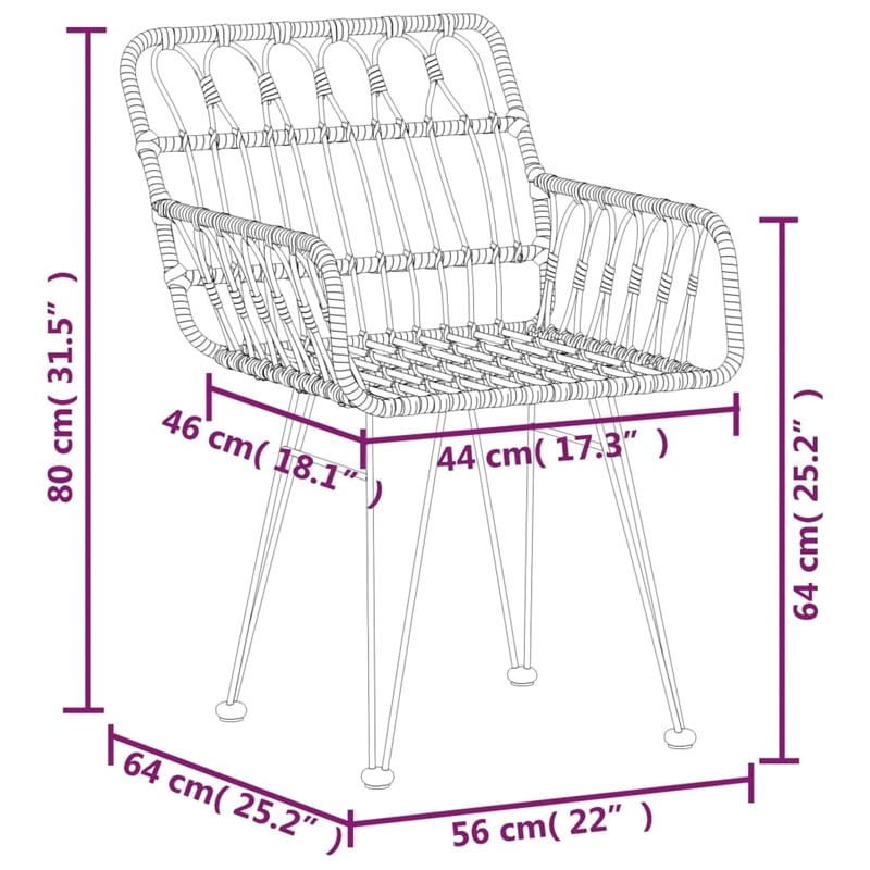 Bowery Hill Contemporary Weather-Resistant Garden Dining Set in Black