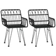 Bowery Hill Contemporary Weather-Resistant Garden Dining Set in Black