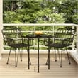 Bowery Hill Contemporary Weather-Resistant Garden Dining Set in Black