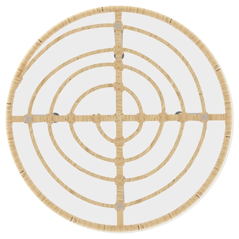 Bowery Hill Steel Garden Dining Set Round Modern Garden Dining Set in Black