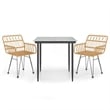 Bowery Hill Steel & Polyethylene Medium Garden Dining Set in Black