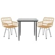 Bowery Hill Steel & Polyethylene Medium Garden Dining Set in Black
