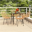 Bowery Hill Contemporary Weather-Resistant 5 Piece Garden Dining Set in Black