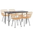 Bowery Hill Contemporary Steel Medium Durable Garden Dining Set in Black