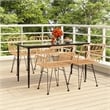 Bowery Hill Contemporary Steel Medium Durable Garden Dining Set in Black