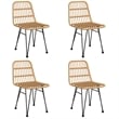 Bowery Hill Contemporary Powder-Coated 5 Piece Garden Dining Set in Black