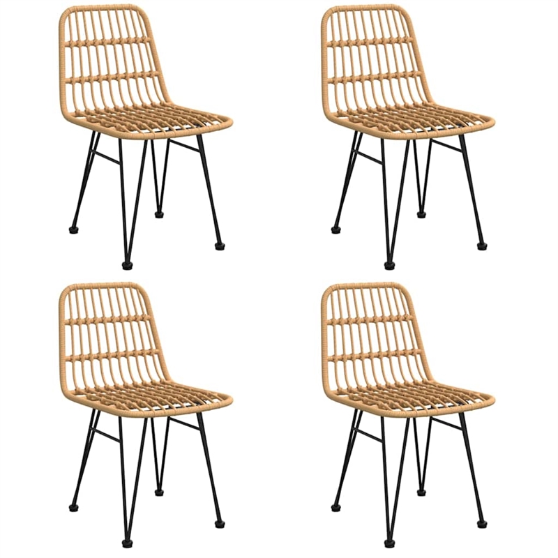 Bowery Hill Contemporary Powder-Coated 5 Piece Garden Dining Set in Black