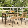 Bowery Hill Contemporary Powder-Coated 5 Piece Garden Dining Set in Black