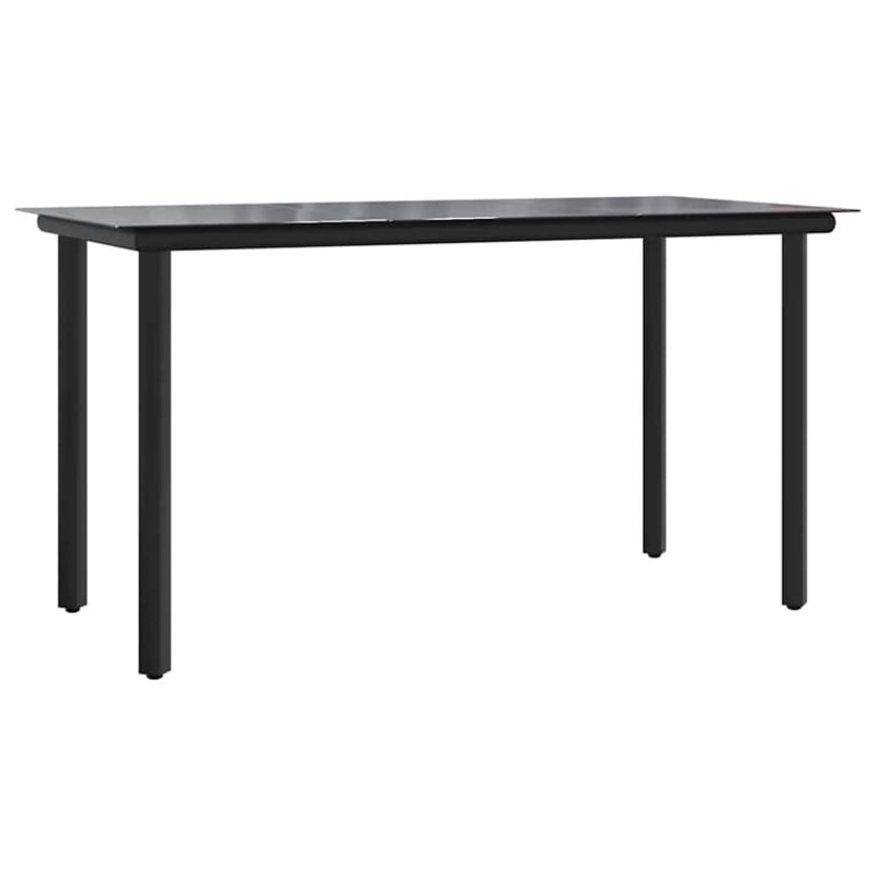 Bowery Hill Contemporary Powder-Coated Garden Dining Set in Black