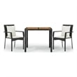 Bowery Hill Contemporary Garden Dining Set in Black/Cream White