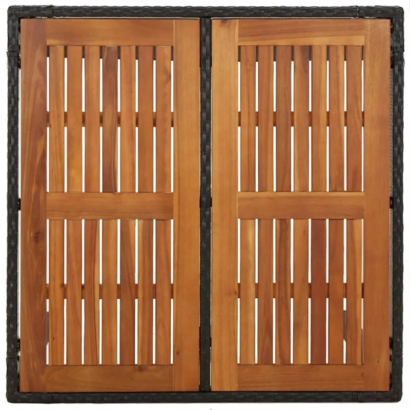 Bowery Hill Contemporary Garden Dining Set in Black/Cream White