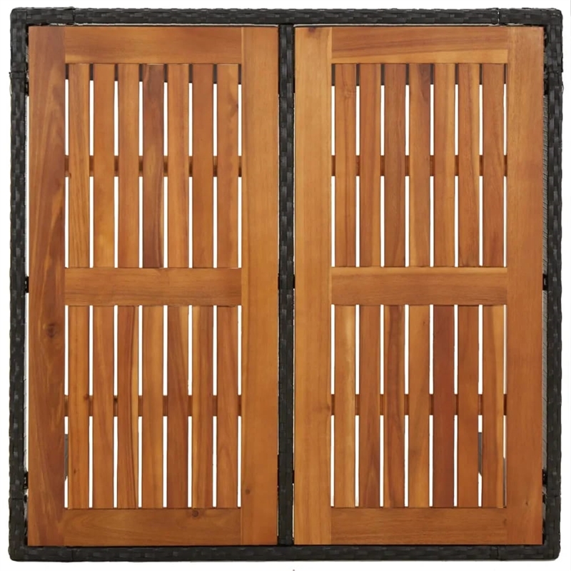 Bowery Hill Contemporary Garden Dining Set in Black/Cream White