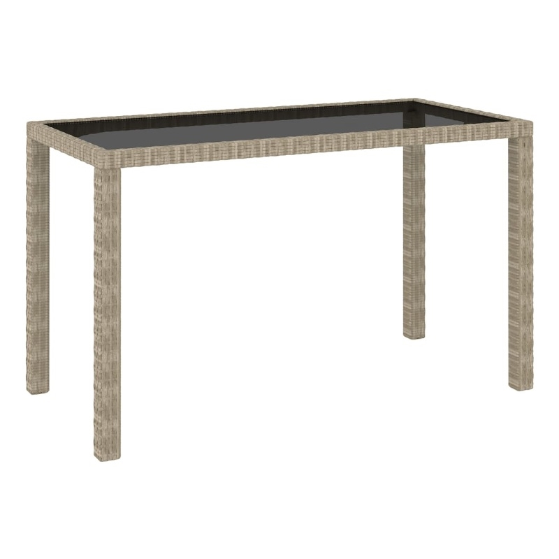 Bowery Hill Contemporary Synthetic Poly Rattan Patio Dining Set in Beige/Cream