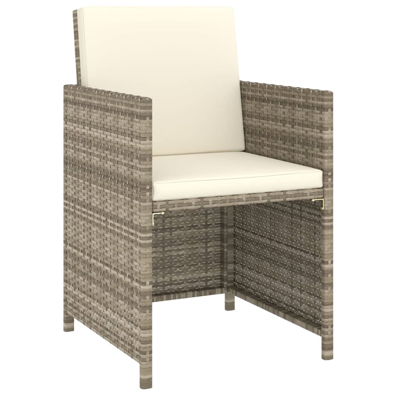 Bowery Hill Contemporary Synthetic Poly Rattan Patio Dining Set in Beige/Cream