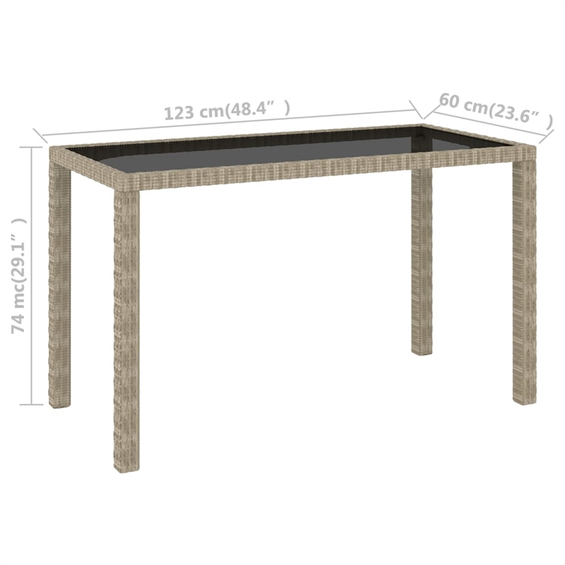 Bowery Hill Contemporary Synthetic Poly Rattan Patio Dining Set in Beige/Cream