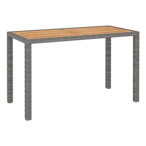 Bowery Hill Contemporary Weather-Resistant 6 Piece Outdoor Dining Set in Gray