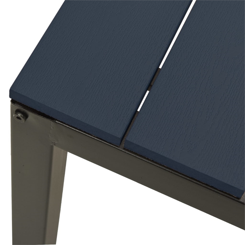 Bowery Hill Steel/Wood Plastic Composites Medium Garden Dining Set in Black