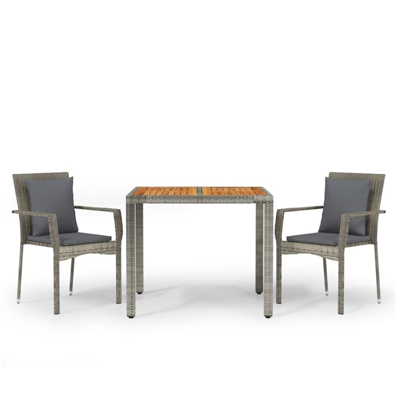 Bowery Hill Contemporary Weather-Resistant Garden Dining Set in Gray