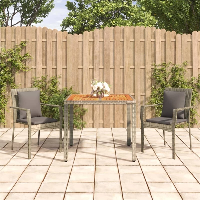 Bowery Hill Contemporary Weather-Resistant Garden Dining Set in Gray