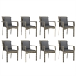 Bowery Hill PE Rattan 9 Piece Set Modular Garden Dining Set in Gray