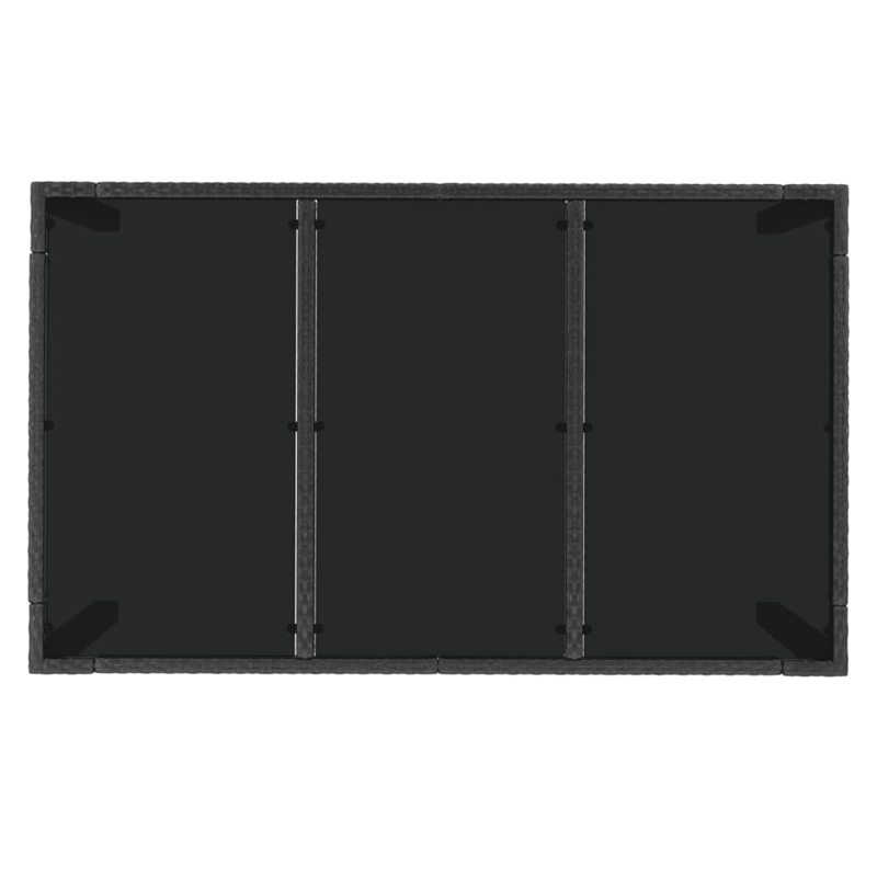 Bowery Hill Contemporary Garden Dining Set in Black/Cream White