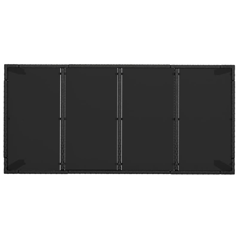 Bowery Hill Garden Dining Set in Black Table/Cream White Cushions