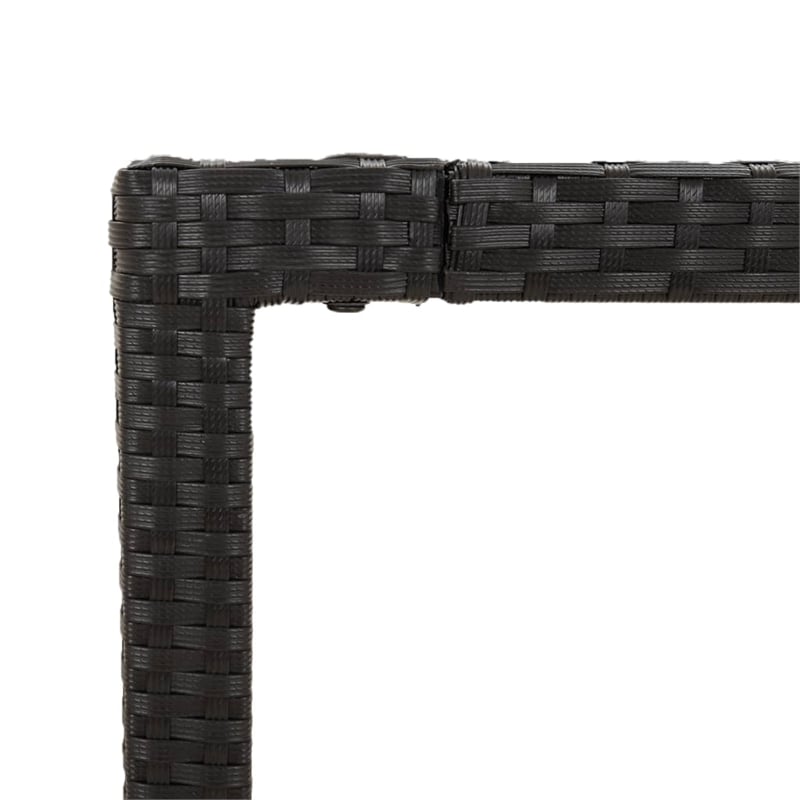 Bowery Hill Garden Dining Set in Black Table/Cream White Cushions