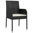 Bowery Hill Contemporary Weather-Resistant Garden Dining Set in Black