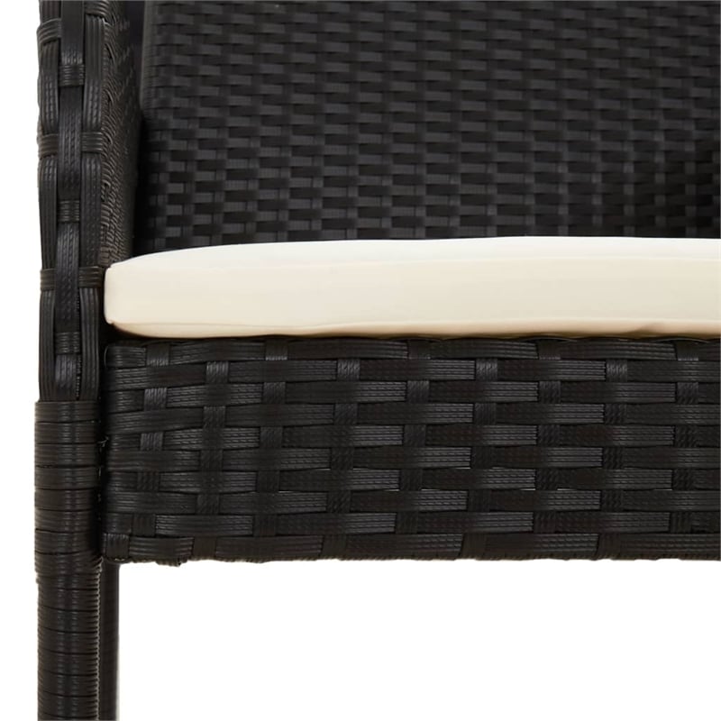 Bowery Hill Contemporary Weather-Resistant Garden Dining Set in Black