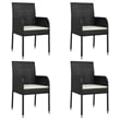 Bowery Hill Contemporary Weather-Resistant Garden Dining Set in Black