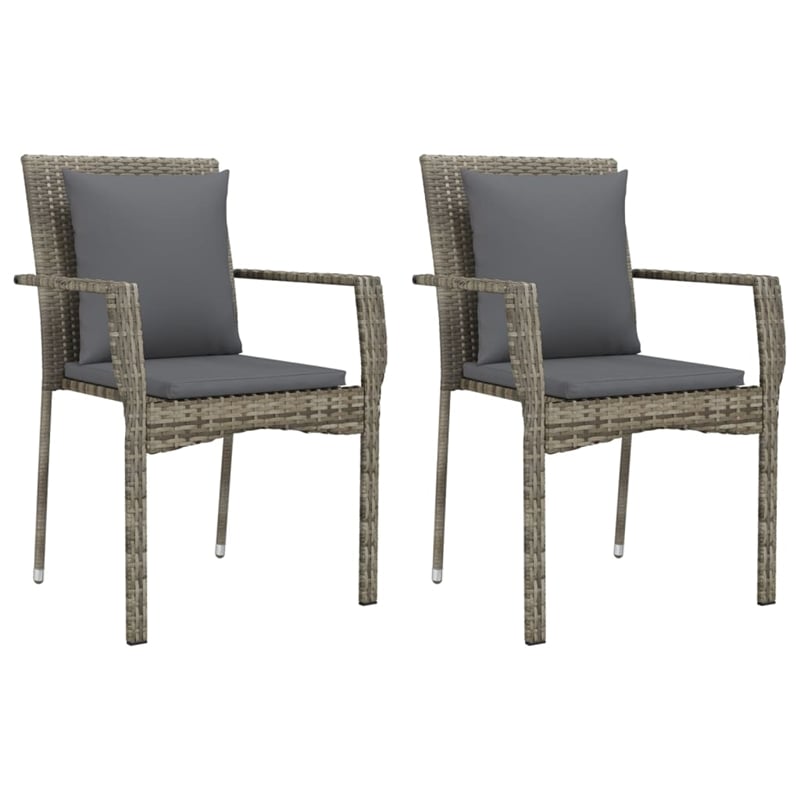 Bowery Hill Contemporary Garden Dining Set in Black and Gray