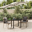 Bowery Hill Poly Rattan Medium Modular Garden Dining Set in Black and Gray