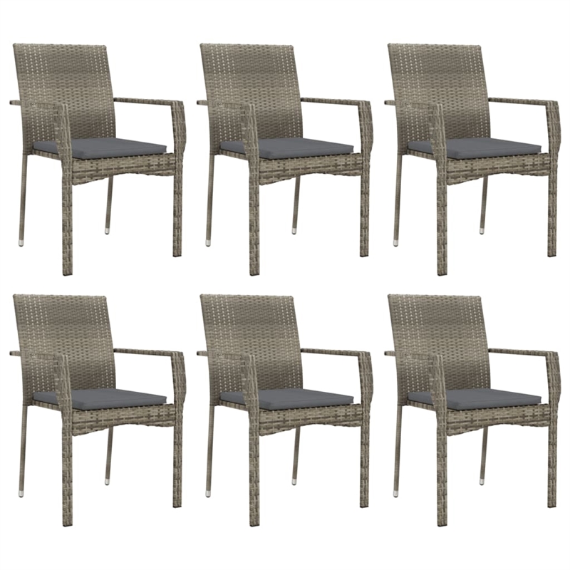 Bowery Hill Contemporary Weather-Resistant 7 Piece Garden Dining Set in Gray